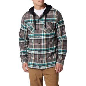 Unionbay Gray Plaid Switchback Flannel Hoodie Sweater XL